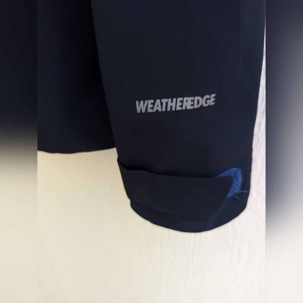 Eddie Bauer Blue Waterproof WeatherEdge Jacket Coat Hood Outdoors Size Large - Picture 2 of 6